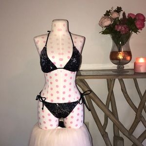 VS black and silver sequined bikini